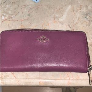 Plum slim Coach wallet